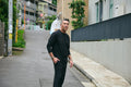 Stretch Tapered Pants Black