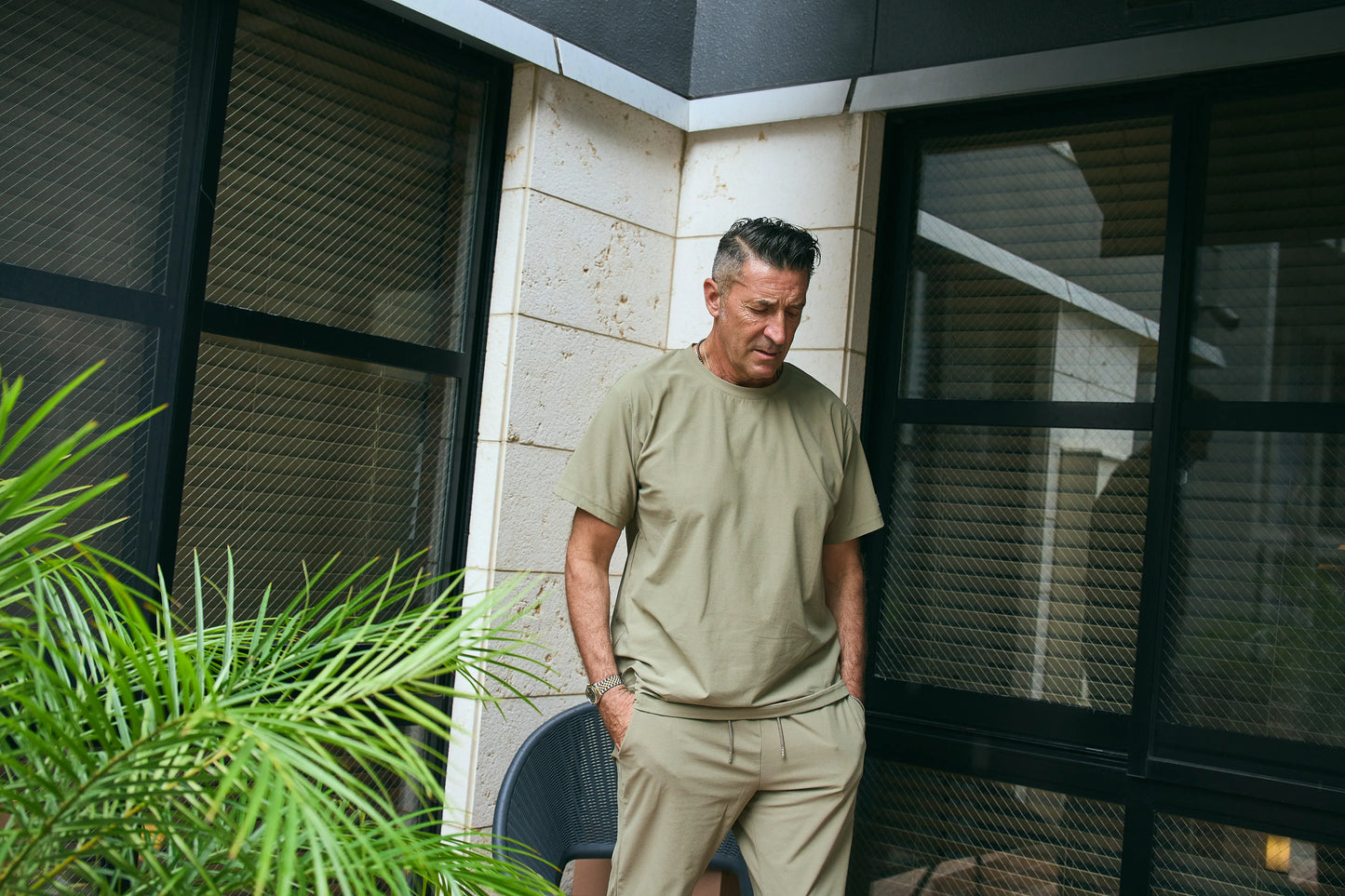 Stretch Tapered Pants Khaki