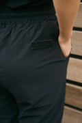Stretch Ledies Tapered Pants Black