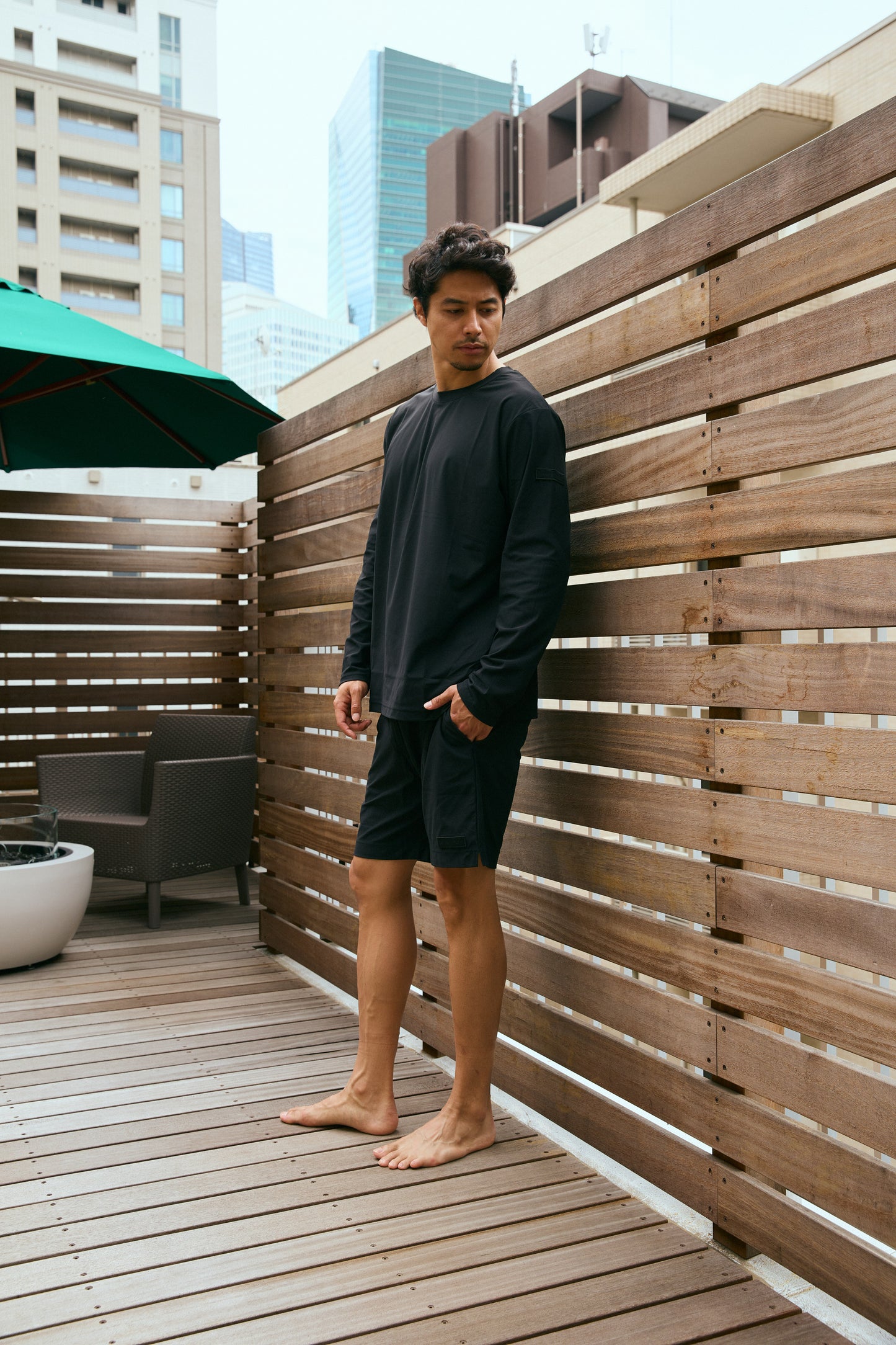 Stretch Long T-shirt Black