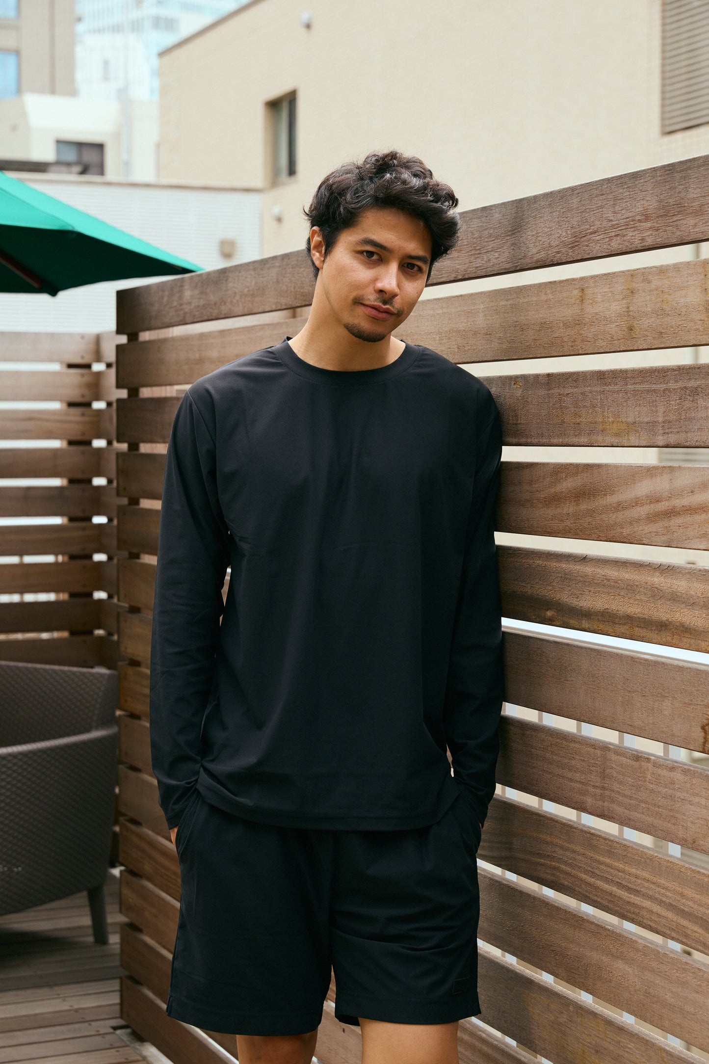Stretch Long T-shirt Black