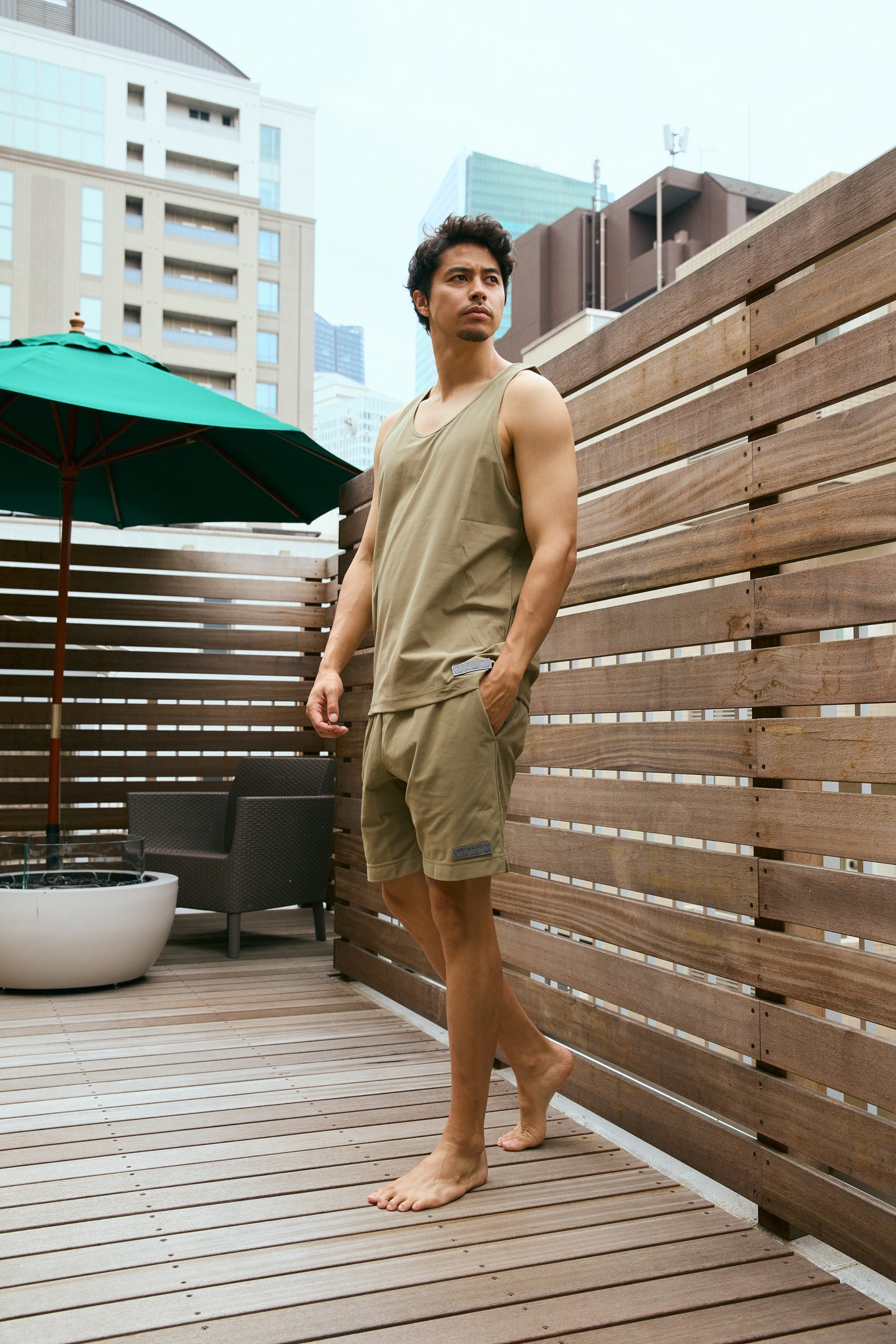 Stretch Tank Top Khaki