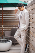Stretch Pleated Pants LTgrey