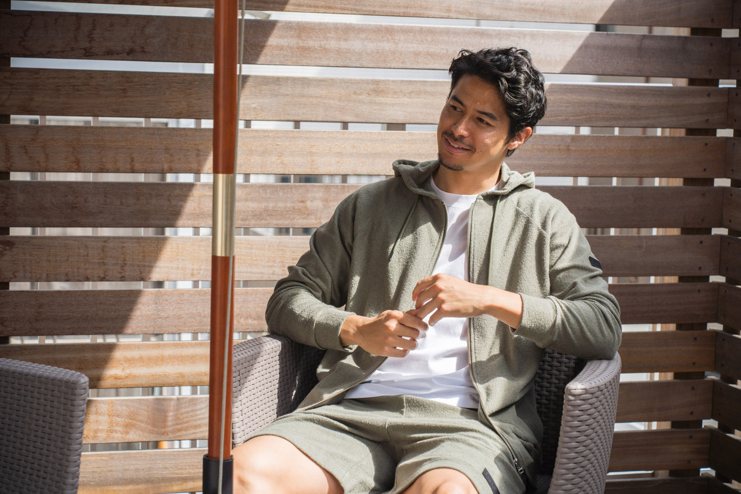 Pile Hoodie Khaki