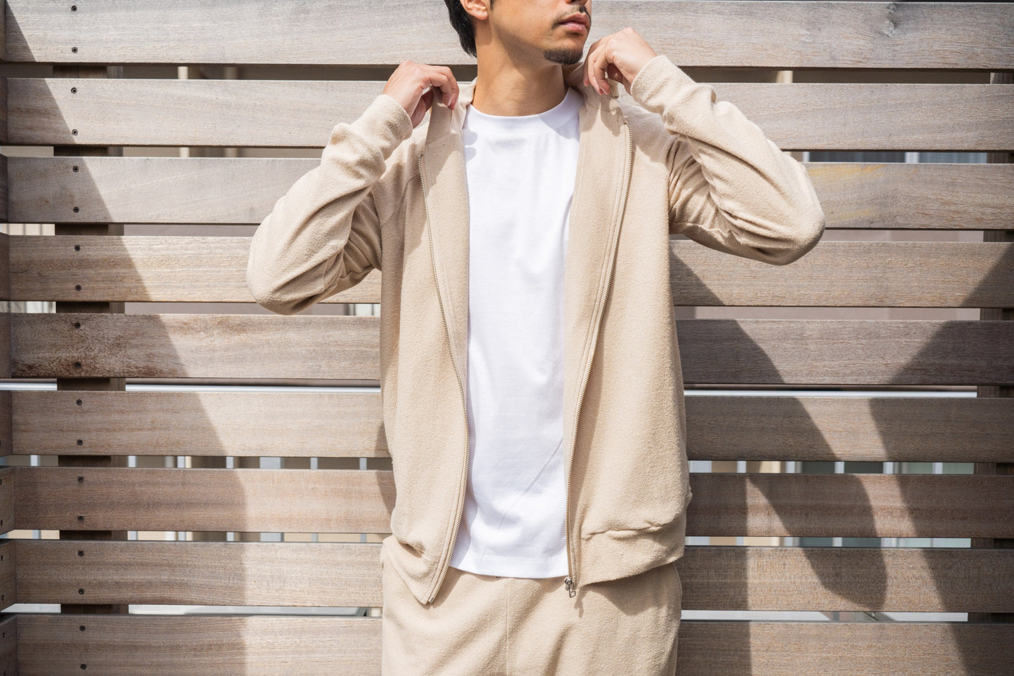Pile Hoodie Beige