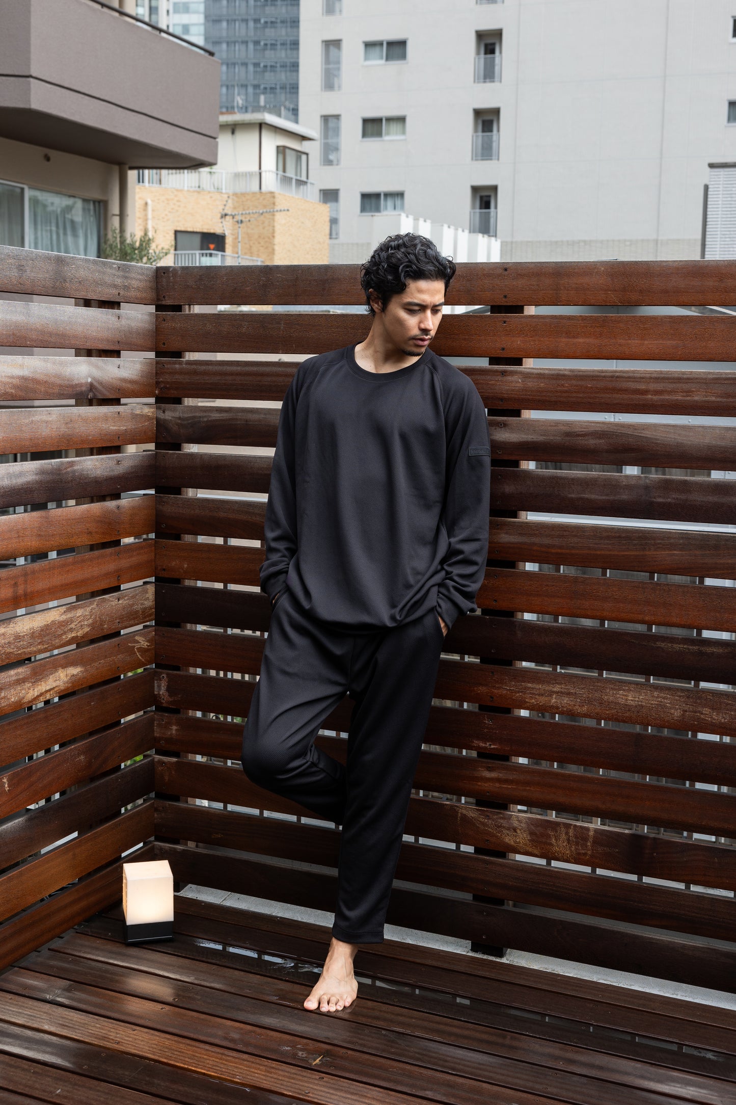 Mesh Long T-shirt Black