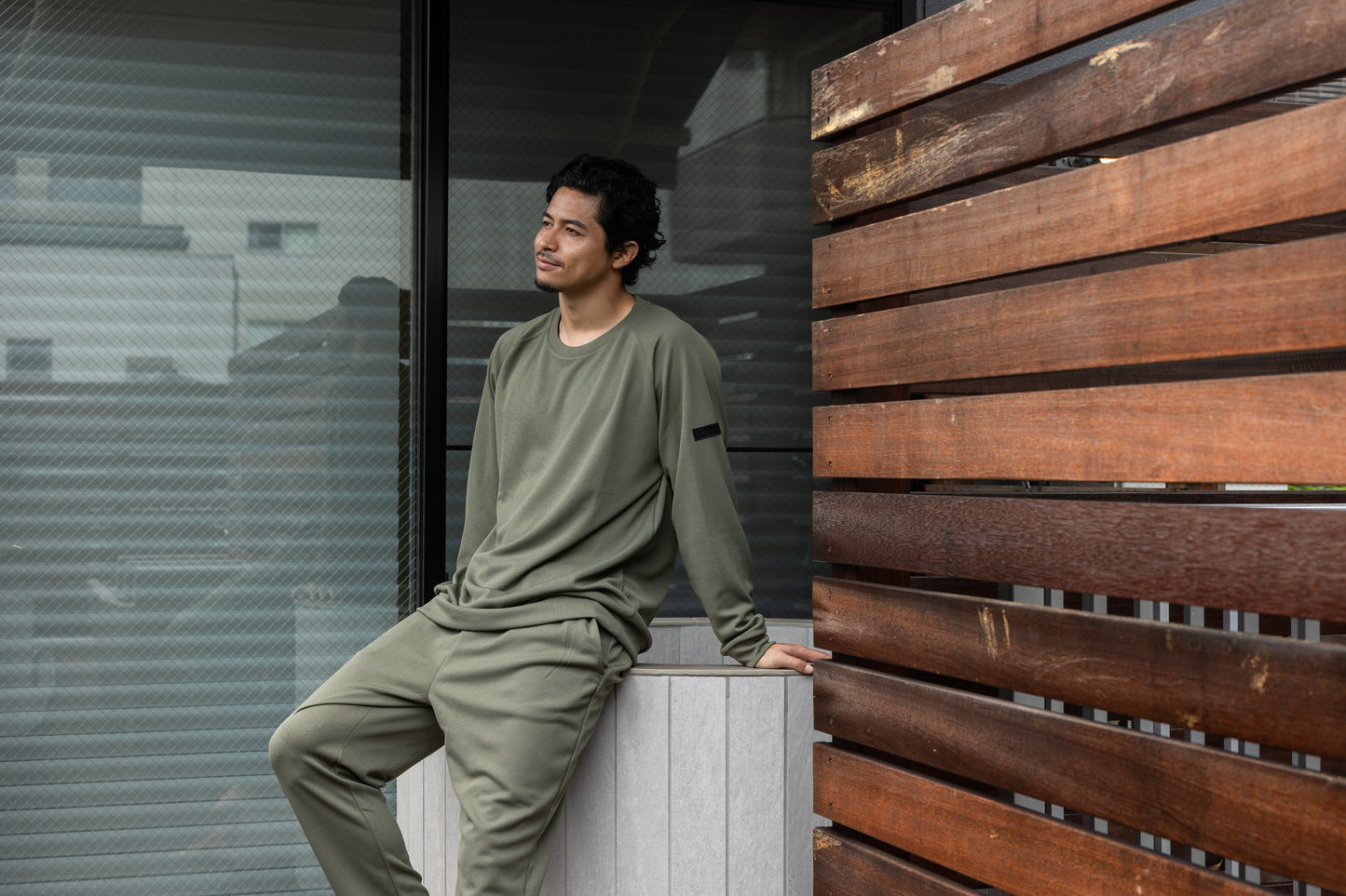 Mesh Long T-shirt Khaki
