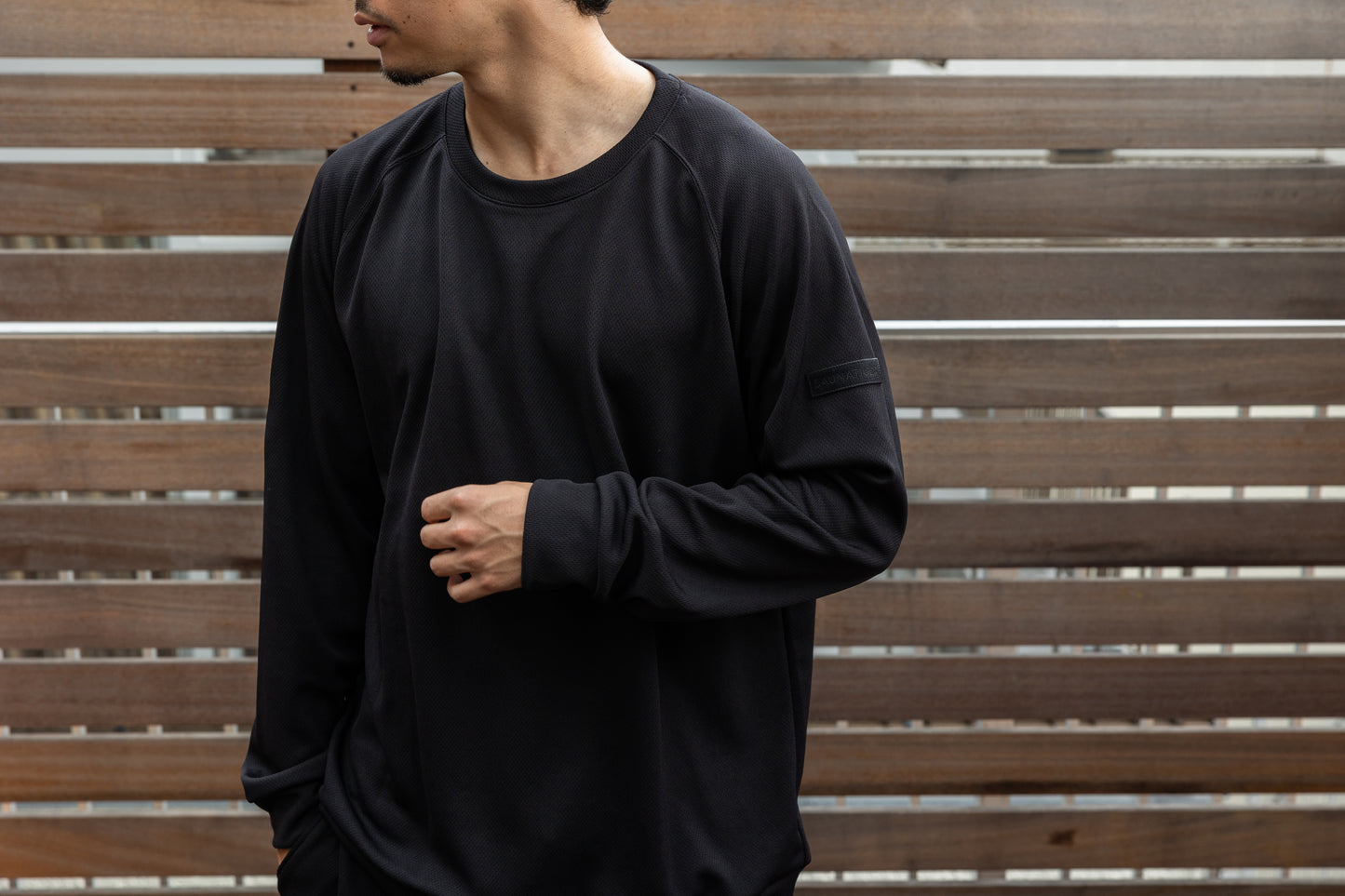 Mesh Long T-shirt Black