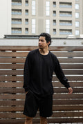 Mesh Long T-shirt Black