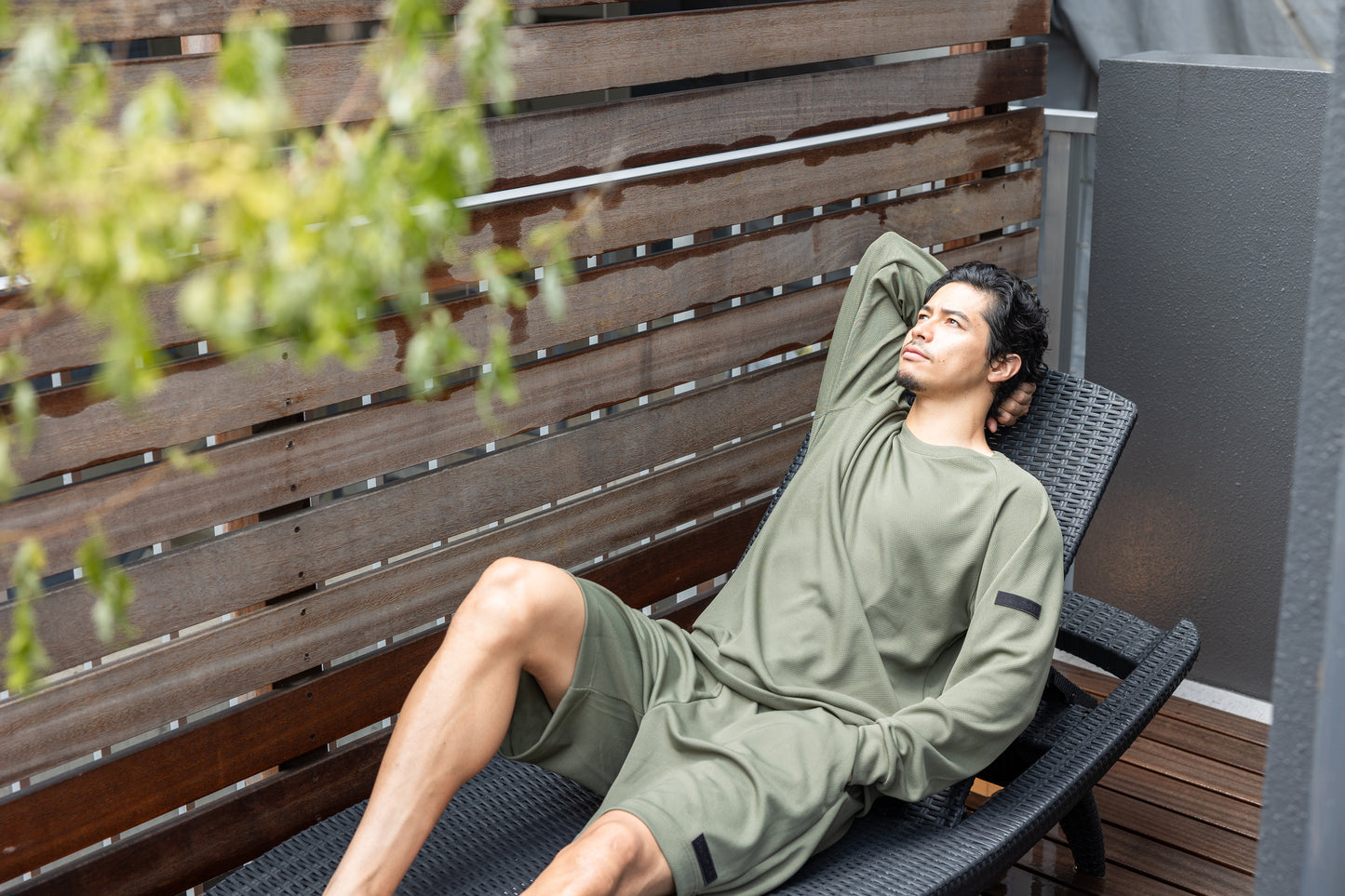 Mesh Long T-shirt Khaki