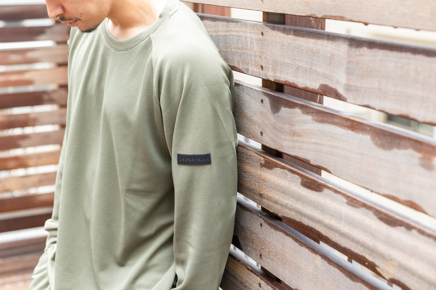 Mesh Long T-shirt Khaki