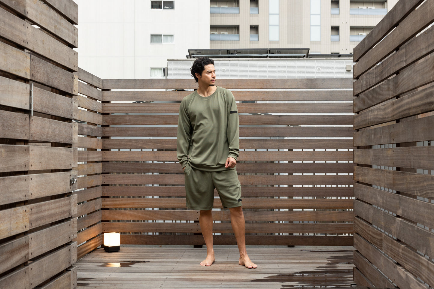 Mesh Long T-shirt Khaki
