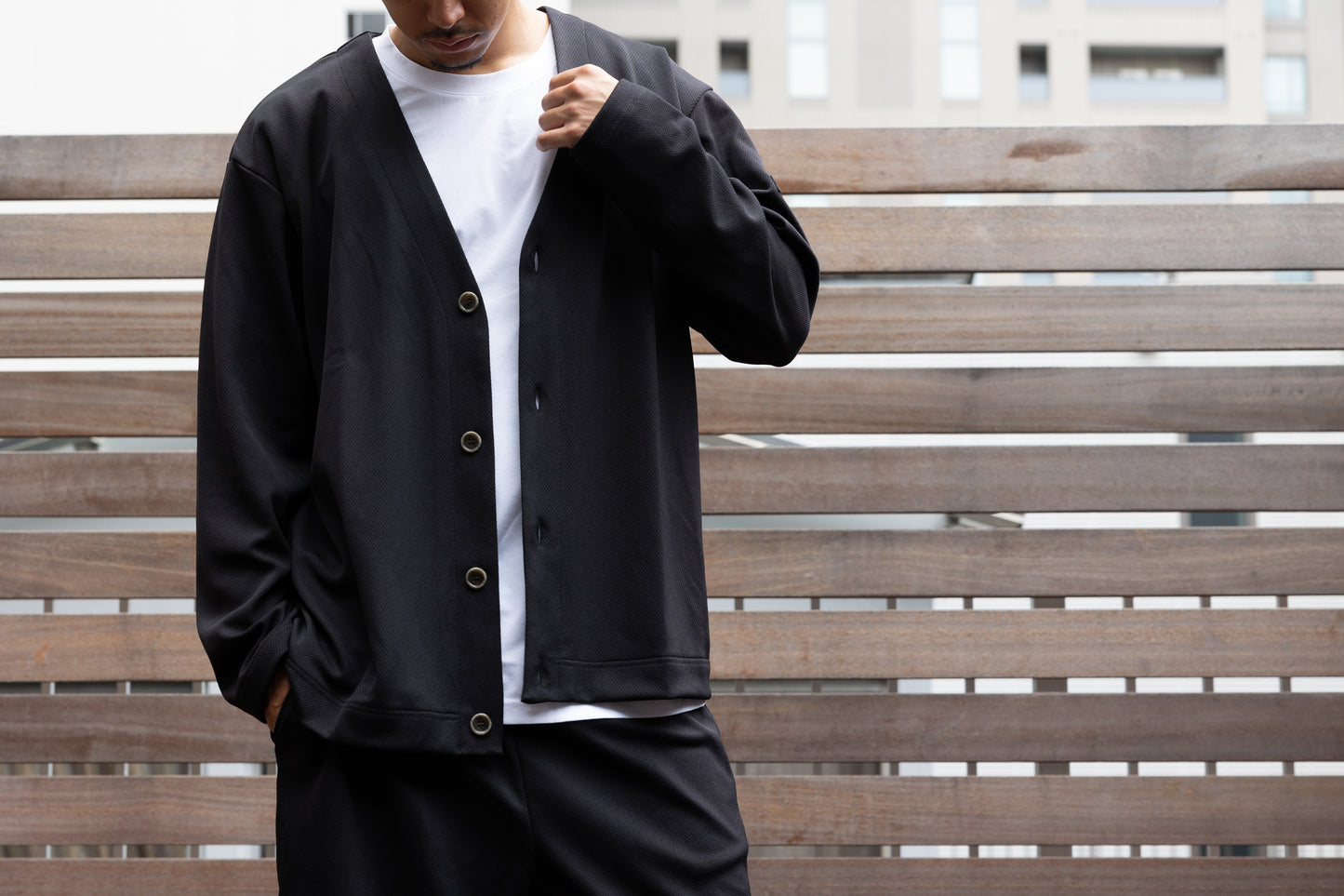 Mesh Cardigan Black