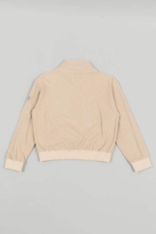 Ledies Pile Half Zip Pull over Beige