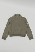 Ledies Pile Half Zip Pull over Khaki