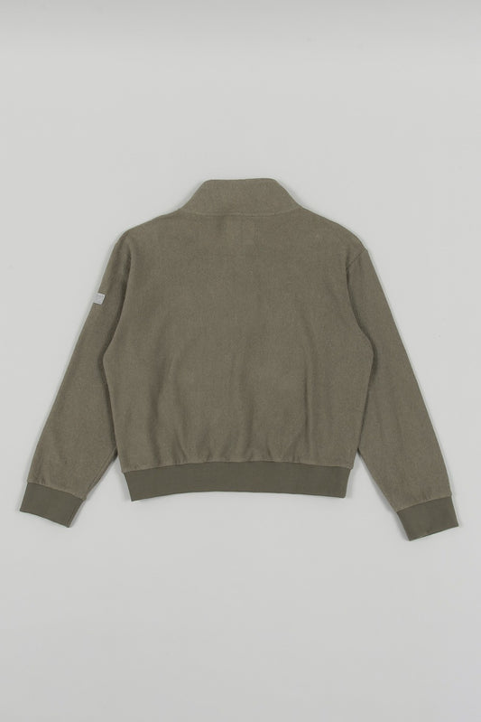 Ledies Pile Half Zip Pull over Khaki