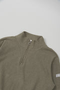 Ledies Pile Half Zip Pull over Khaki
