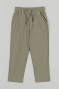 Stretch Ledies Tapered Pants Khaki