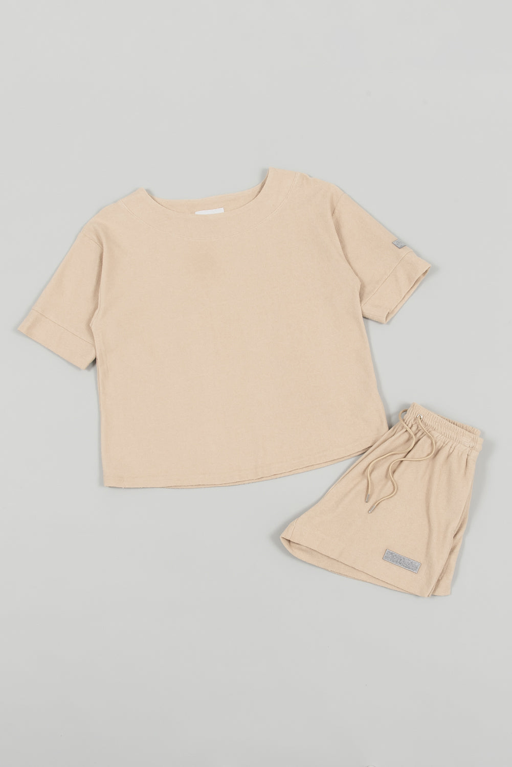 Pile Short Sleeve Pullover Beige