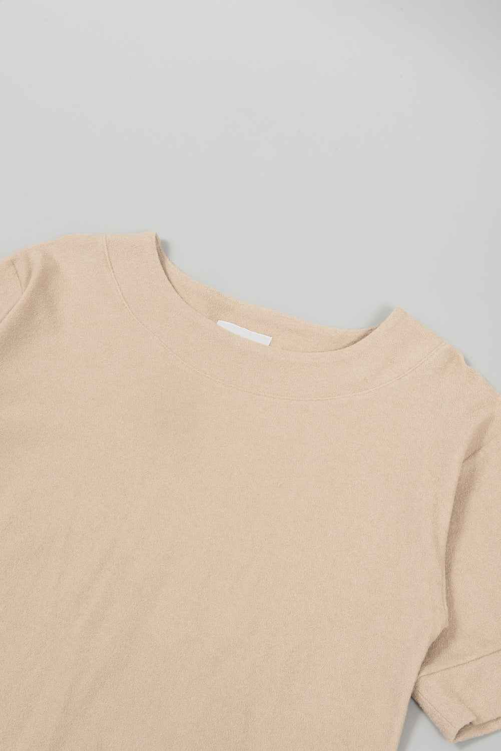Pile Short Sleeve Pullover Beige