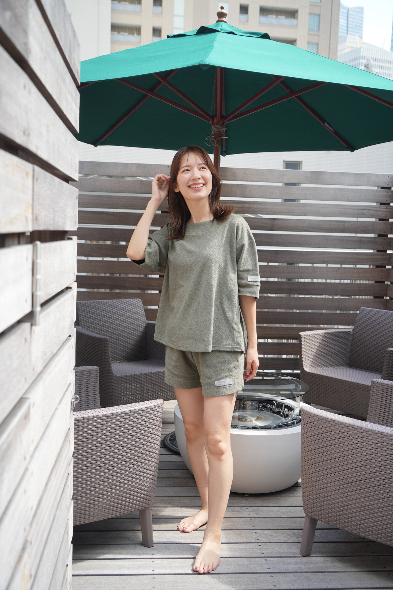 Pile Short Sleeve Pullover Khaki