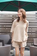 Pile Short Sleeve Pullover Beige