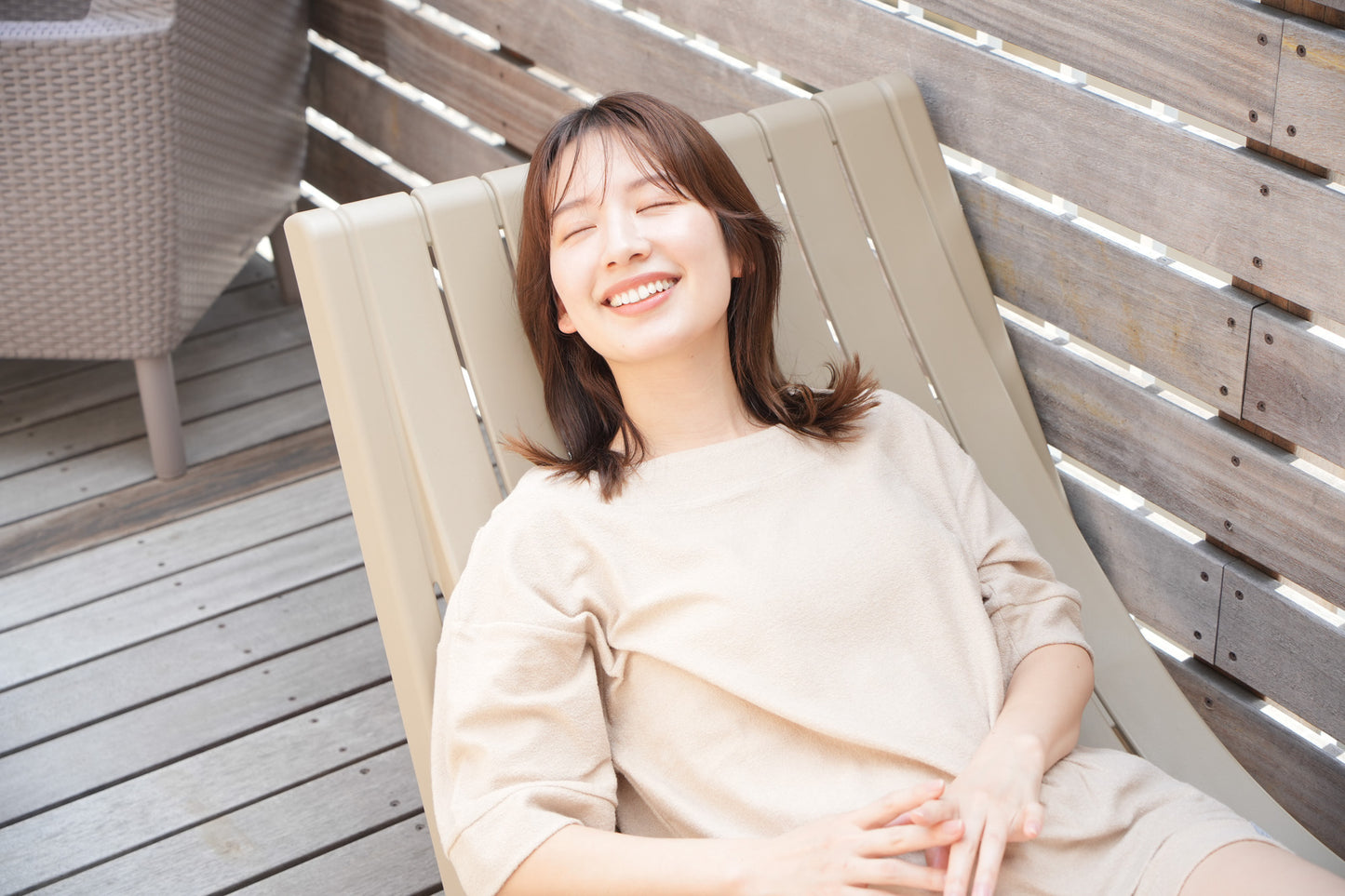 Pile Short Sleeve Pullover Beige