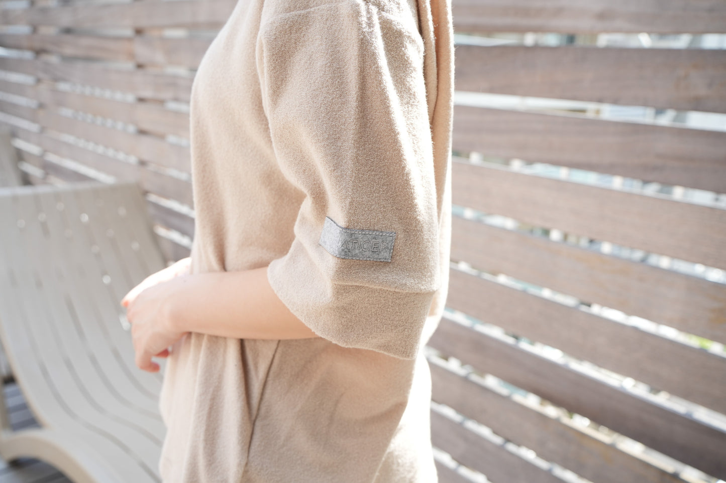Pile Short Sleeve Pullover Beige