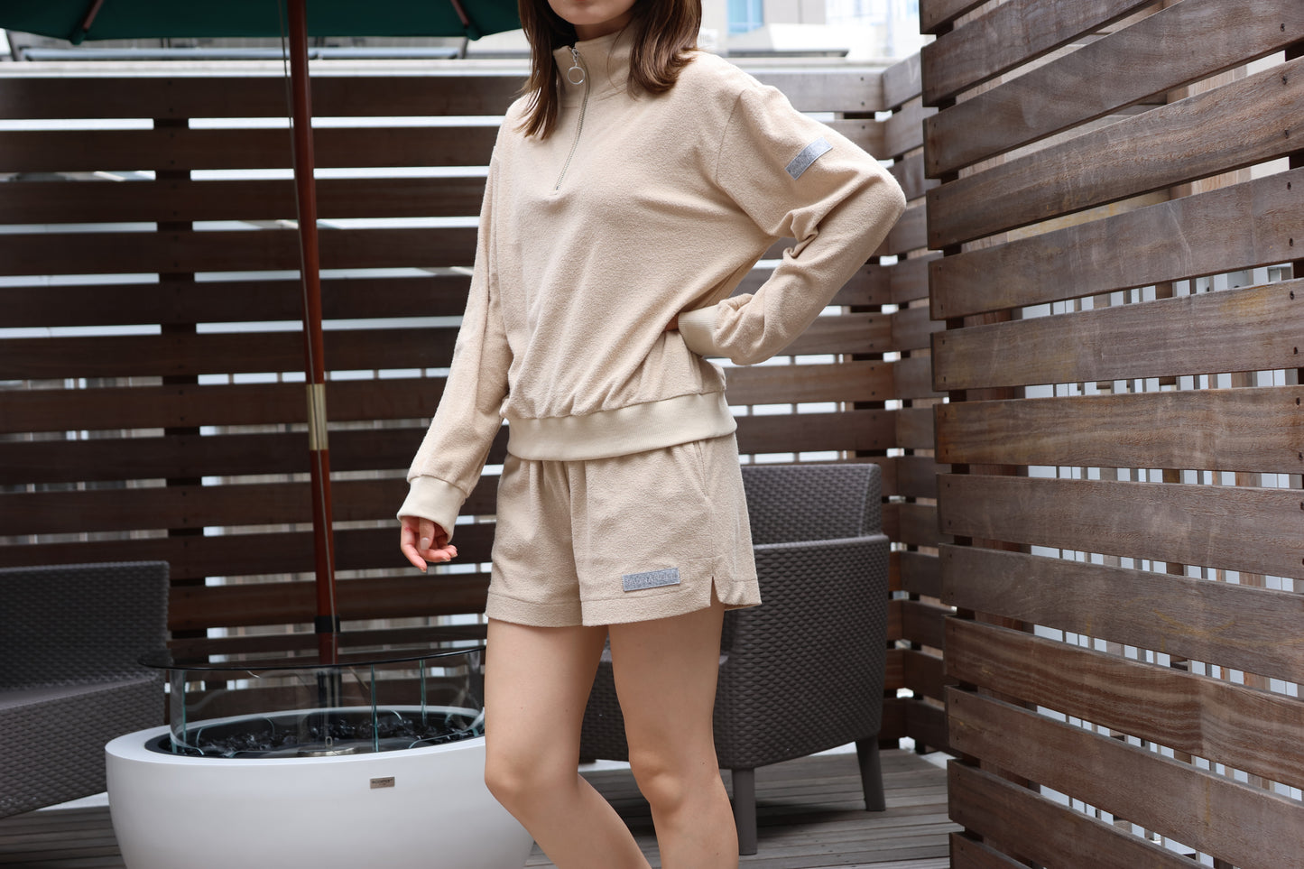 Ledies Mesh Short Pants Beige