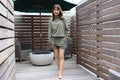 Ledies Pile Half Zip Pull over Khaki