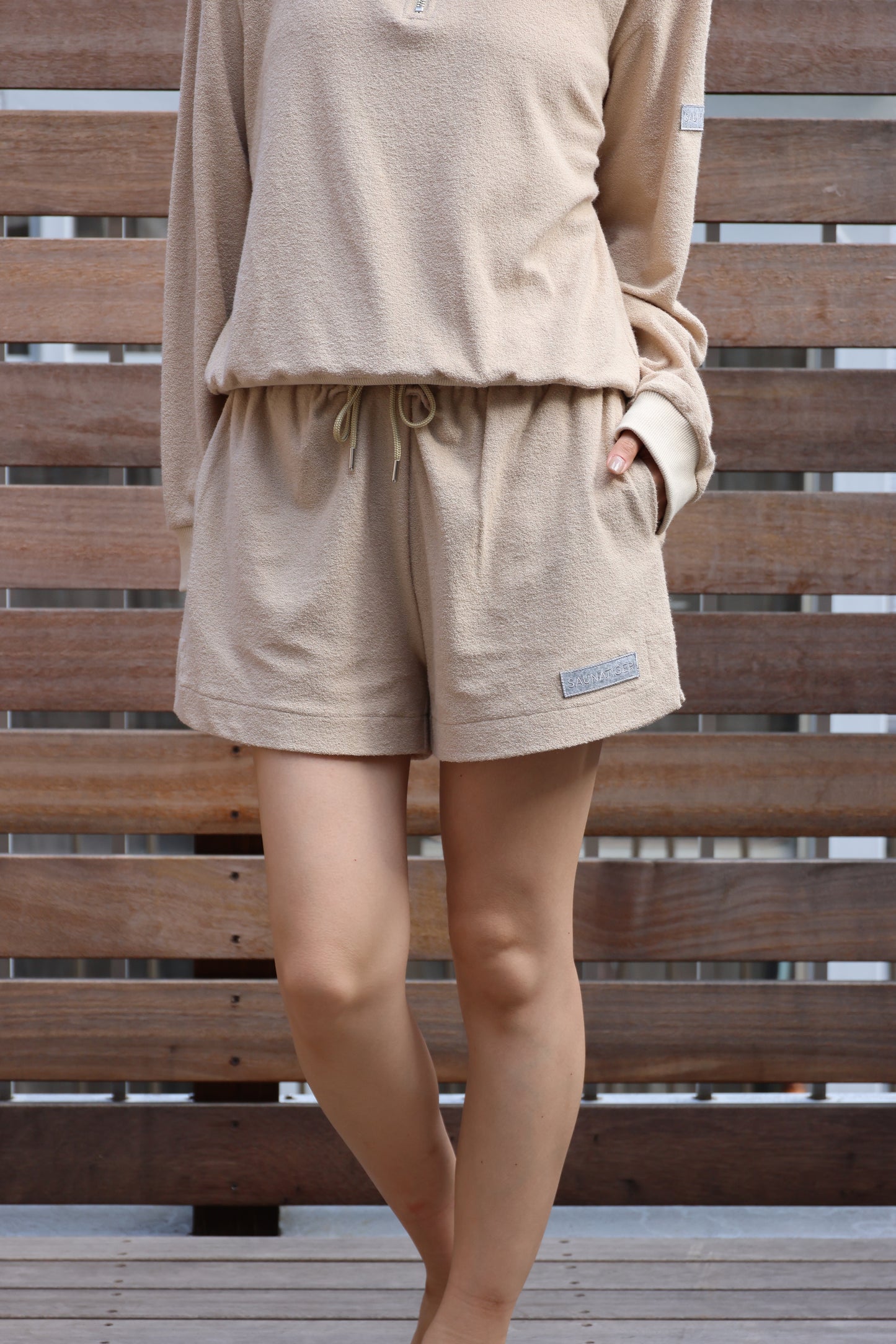 Ledies Mesh Short Pants Beige