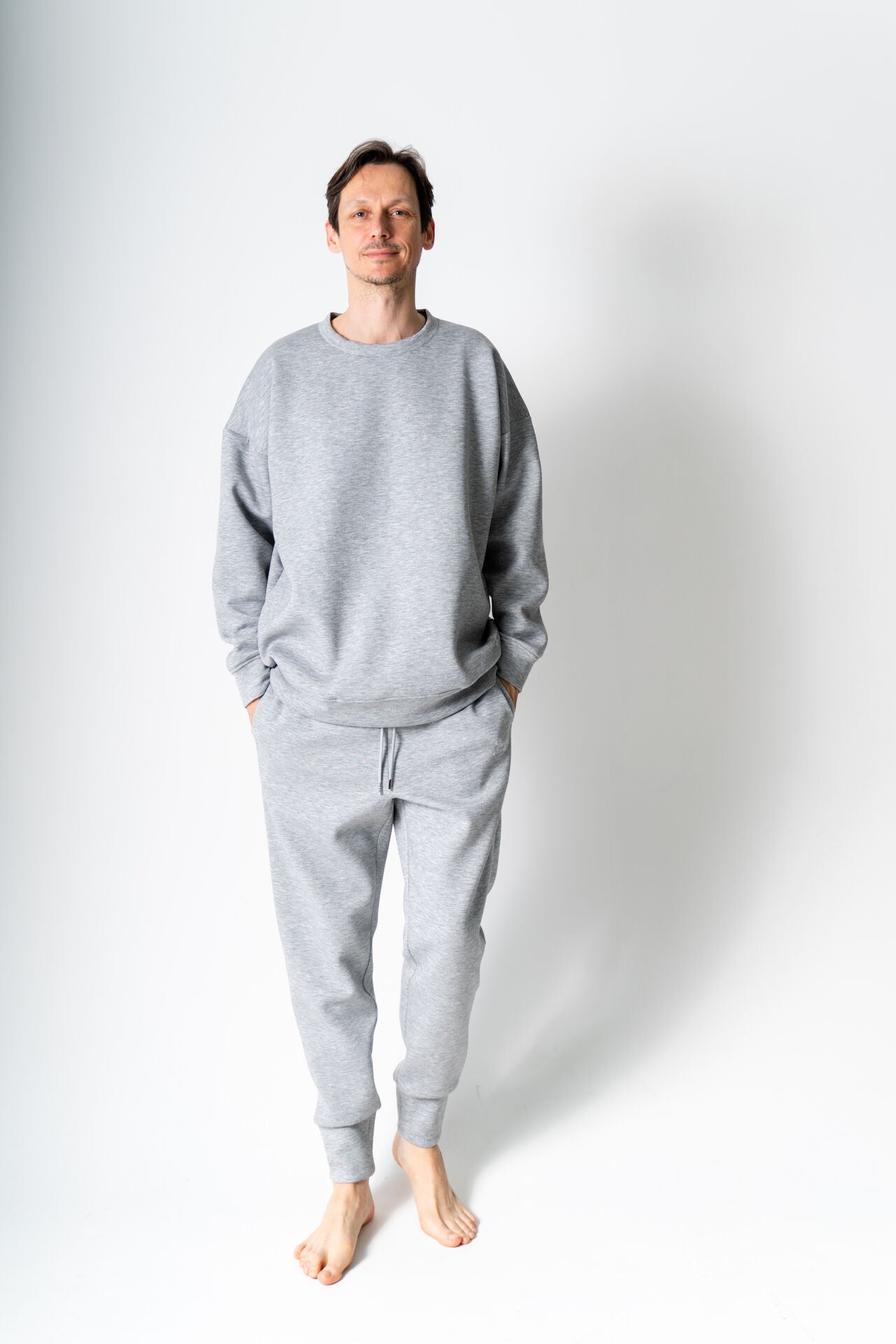Tapered Sweat Rib Pants Grey