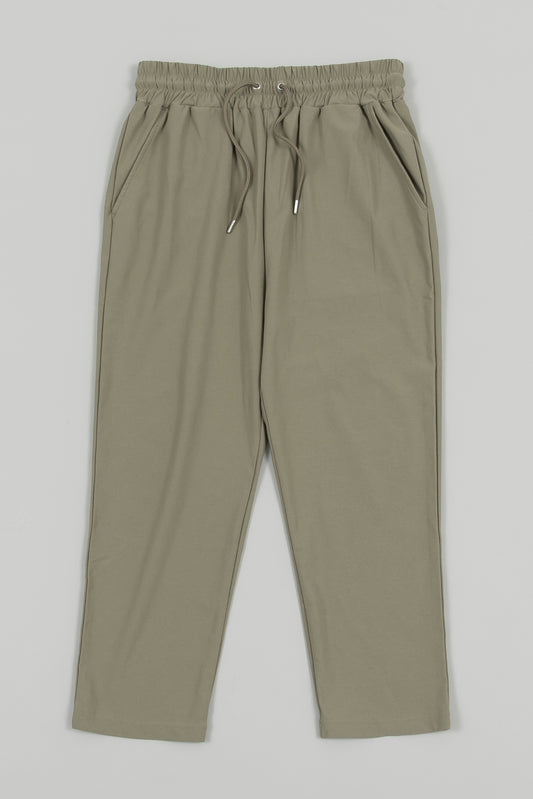 Stretch Ledies Tapered Pants Khaki